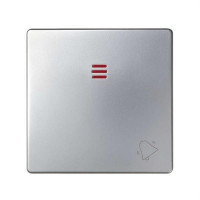 TECLA PULSADOR CON VISOR-SIMBOLO TIMBRE SERIES SIMON 82. ALUMINIO MATE