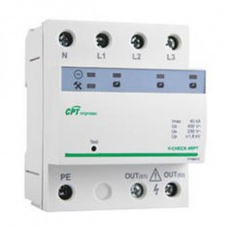 Protector de Sobretensiones Permanentes y Transitorias combinado DPS+POP V-CHECK 4RPT Cirprotec