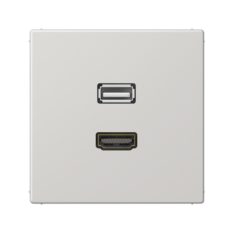 Placa HDMI/USB 20 LS gris claro  JUNG JUNMALS1163LG