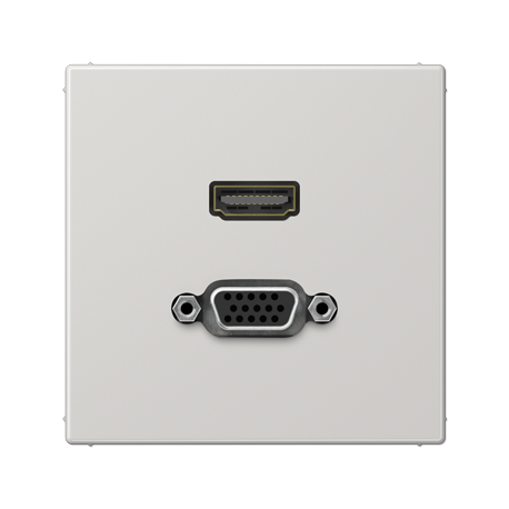 Placa HDMI/VGA LS gris claro  JUNG JUNMALS1173LG