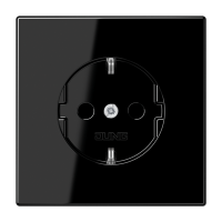 Enchufe SCHUKO® + TAPA prot contacto LS negro  JUNG JUNLS1521KISW