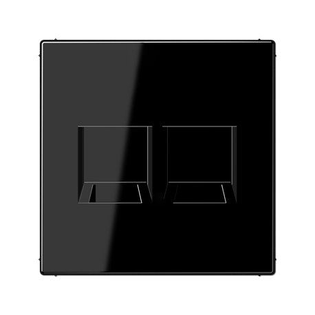 Placa ModJack 2 tomas LS negro  JUNG JUNLS1969-25WESW