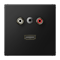 Placa CA/Miniklinke/HDMI LS negro mate JUNG JUNMALS1082SWM