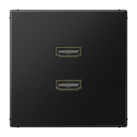 Placa HDMI 2 tomas LS negro mate  JUNG JUNMALS1133SWM