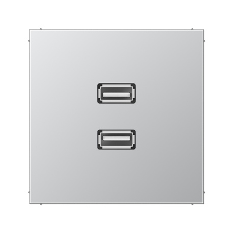 Placa USB 20 2 tomas LS aluminio  JUNG JUNMAAL1153