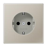 Enchufe SCHUKO® + TAPA prot contacto LS acero JUNG JUNES1521KI