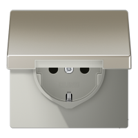 Enchufe t abat/prot contacto LS acero  JUNG JUNES1520KIKL