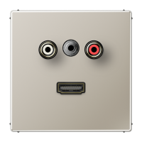 Placa CA/Miniklinke/HDMI LS acero  JUNG JUNMAES1082