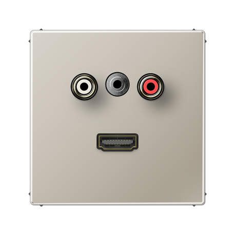 Placa CA/Miniklinke/HDMI LS acero  JUNG JUNMAES1082