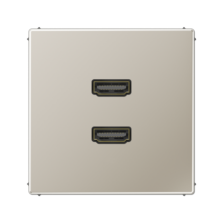 Placa HDMI 2 tomas LS acero  JUNG JUNMAES1133