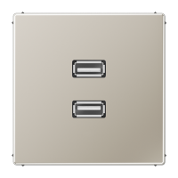 Placa USB 20 2 tomas LS acero  JUNG JUNMAES1153