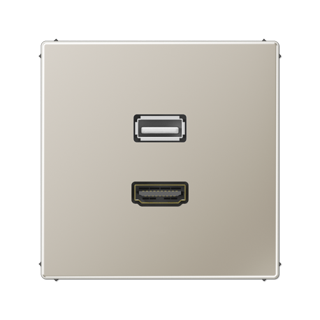 Placa HDMI/USB 20 LS acero  JUNG JUNMAES1163