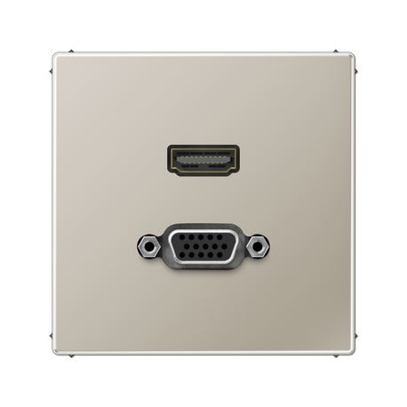 Placa HDMI/VGA LS acero  JUNG JUNMAES1173