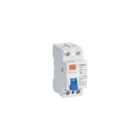 DIFERENCIAL PURO 2 POLOS 25A 2 MÓDULOS 30mA CLASE AC CHINT CHINL1-2-25-30AC