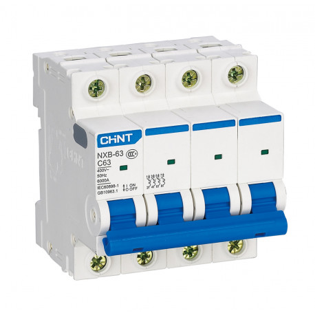 INTERRUPTOR AUTOMÁTICO MAGNETOTÉRMICO 4P 32A CURVA C 6kA 4 MÓD CHINT CHINXB-63-4-32C