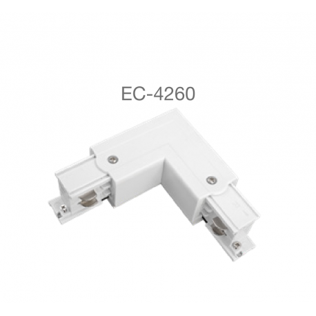 CONECTOR PARA CARRIL DE ALUMINIO TRIFÁSICO EN L 90º ECOLUX ECOEC-4260