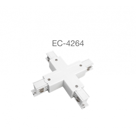 CONECTOR PARA CARRIL DE ALUMINIO TRIFÁSICO EN + ECOLUX ECOEC-4264