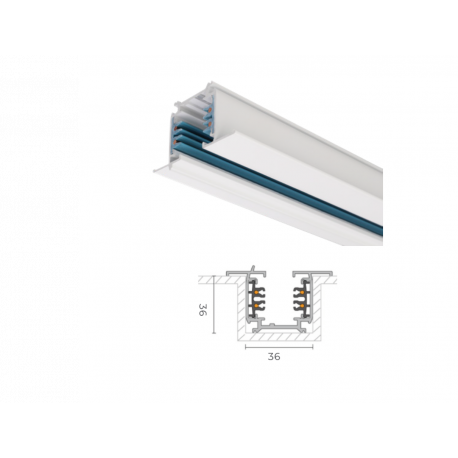 CARRIL EMPOTRADO DE ALUMINIO TRIFÁSICO DE 3 METRO ECOLUX ECOEC-4278