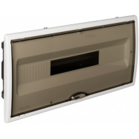 Caja de distribucion de empotrar de 22 elementos 450x222x72mm marco blanco y puerta fume SOLERA SOL8690PF