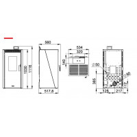 Estufa pellet 12 kw color gris