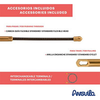 Guia pasacables acero Nylon 4MM 15M a 20M rojo ANG20400015