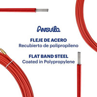 Guia pasacables acero Nylon 4MM 15M a 20M rojo ANG20400015