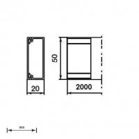 MOLDURA SIN TABIQUE 78 PVC-M1 20x50 U23X BLANCO NIEVE UNEX UNE78045-2