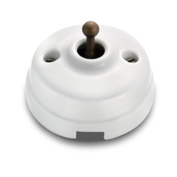 CONMUTADOR PORCELANA/PATINE CON PASO DE CABLE