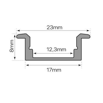 Perfil aluminio S173 Empotrable ITE5550489