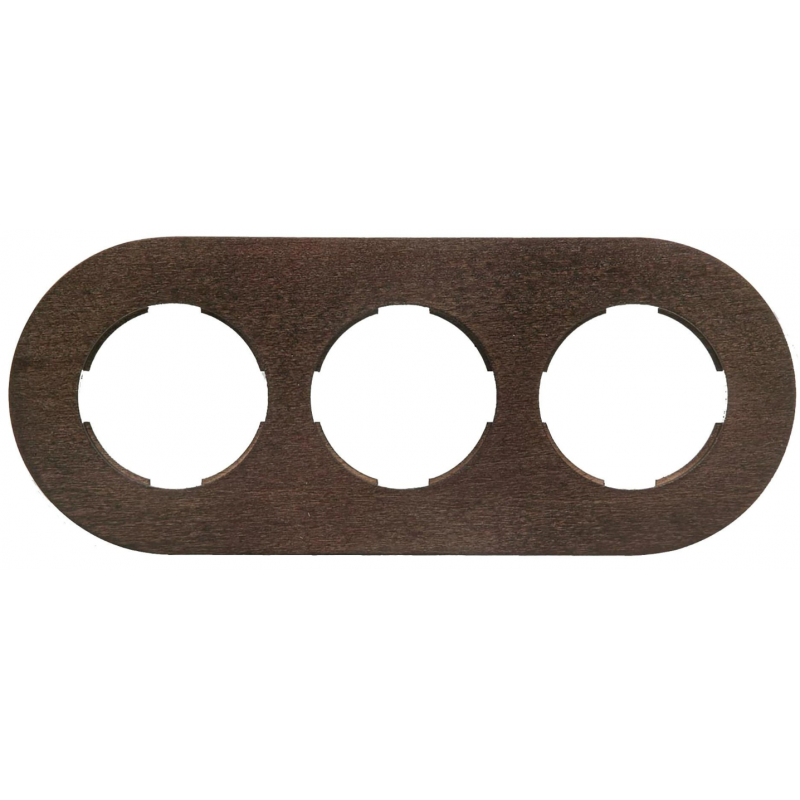 Marco Triple de Madera Haya Oscurecida de Superficie Blanco Fontini DO