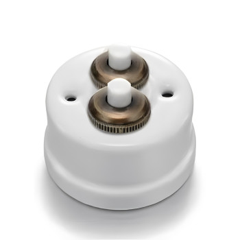 PULSADOR 10A 250V PORCELANA BLANCA FONTINI