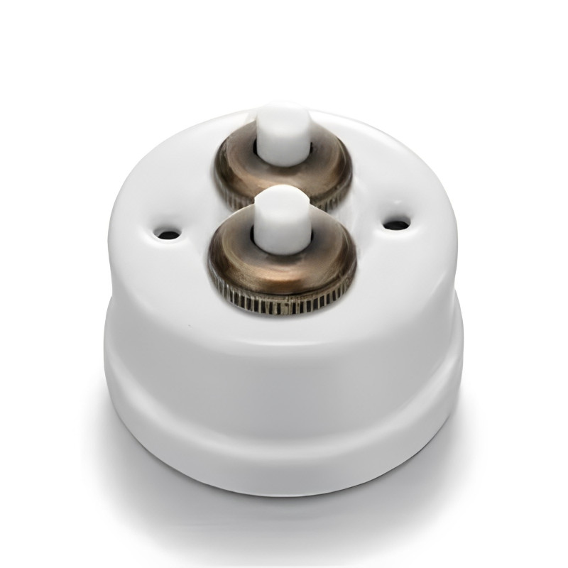 PULSADOR 10A 250V PORCELANA BLANCA FONTINI