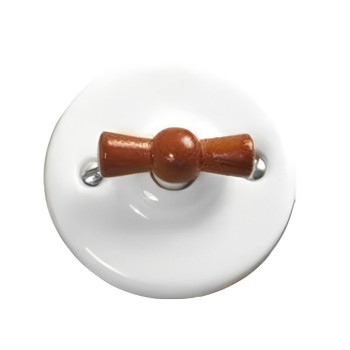 CONMUTADOR SIMPLE BLANCO. MANETA MIEL