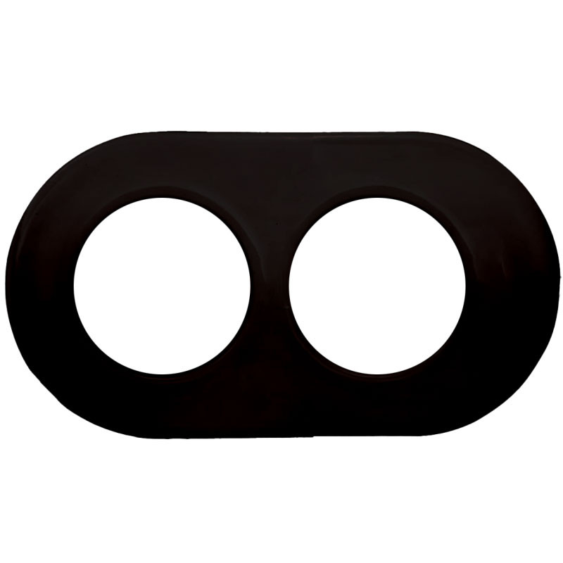 Marco Doble de Empotrar Porcelana Negra Fontini DO