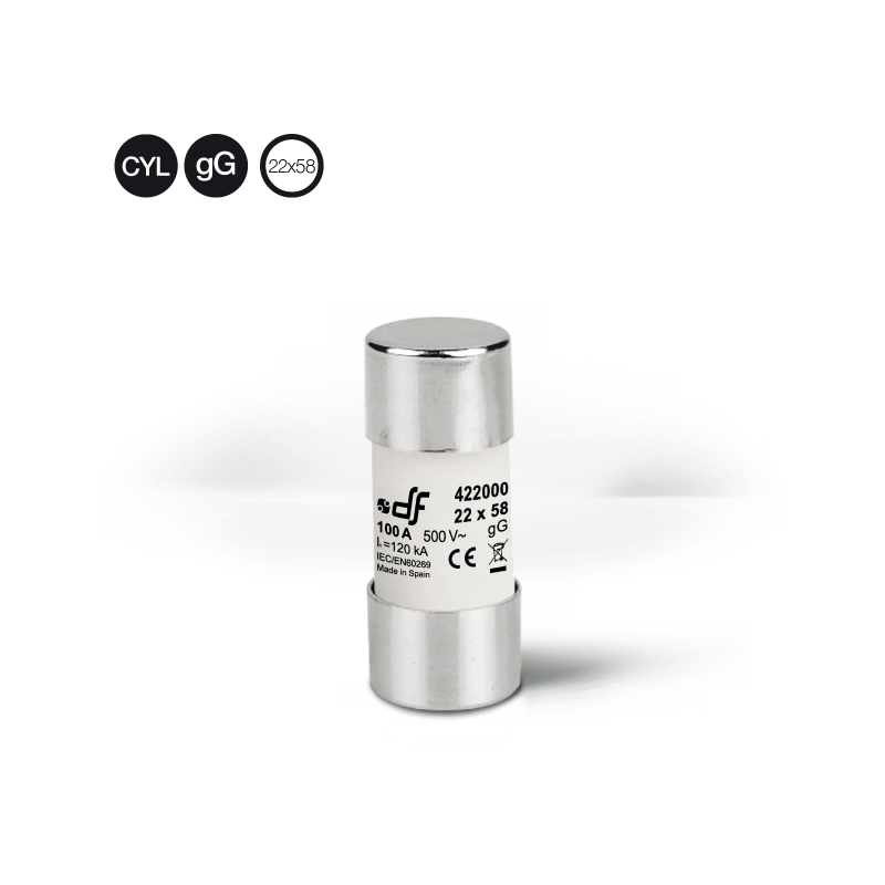 CARTUCHO FUSIBLE DE TALLA 22X58 50 AMPERIOS C8050 DF901100332
