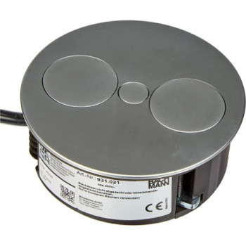 Caja circular empotrar mesa 2xSCHUKO acero inoxidable diámetro 105mm BACH931000