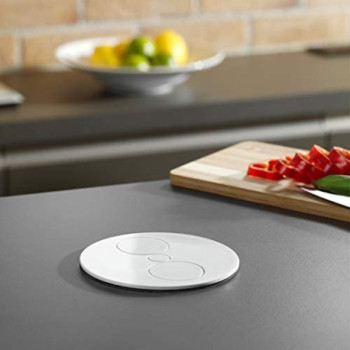 Regleta TWIST 2 tomas + cable fijo 2m blanco mate con vainas y clavija de montaje BACH931250