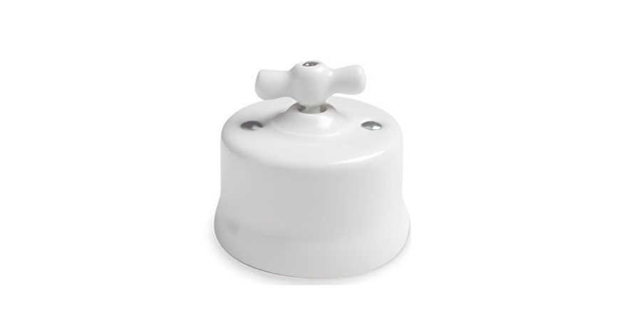 Interruptores de superficie, Porcelana Blanca